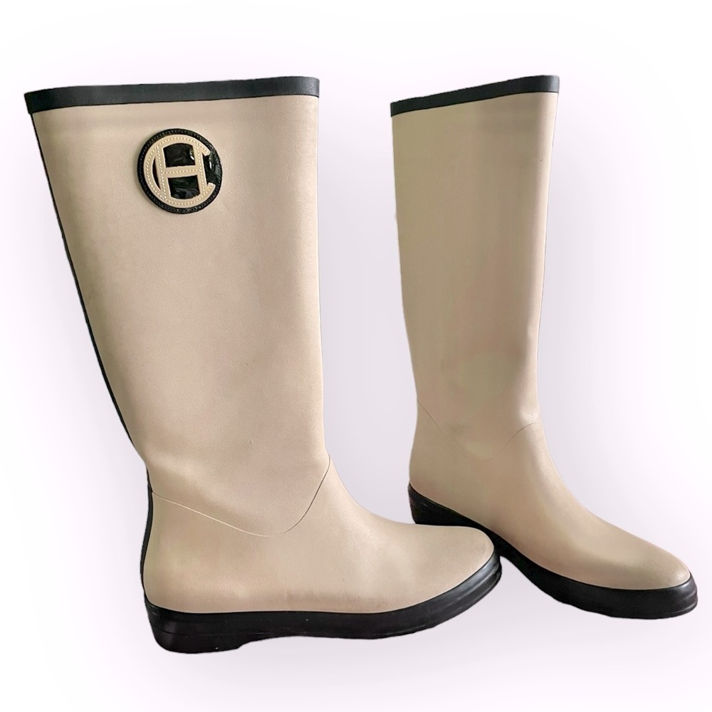 Cole Haan x Nike Air womens rubber tall rain boots beige neutral classic size 10